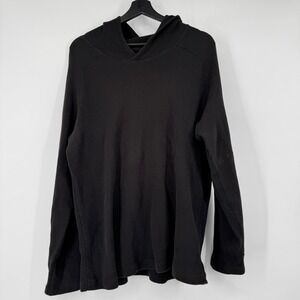 Triple Aught Design Stratum Mens Large Waffle Knit Hoodie Black Thermal TAD